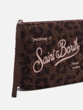 Aline teddy pochette with leopard print