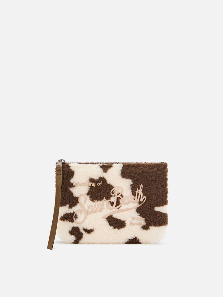 Aline Teddy pochette mit Kuhmuster 