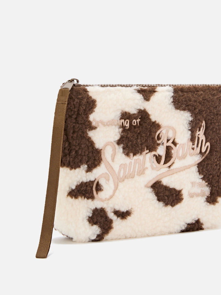 Aline Teddy pochette mit Kuhmuster 