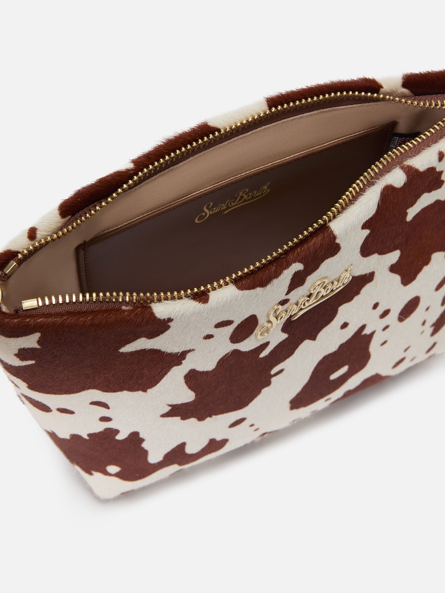 Borsa Aline in cavallino muccato con placchetta logo