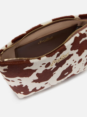 Borsa Aline in cavallino muccato con placchetta logo