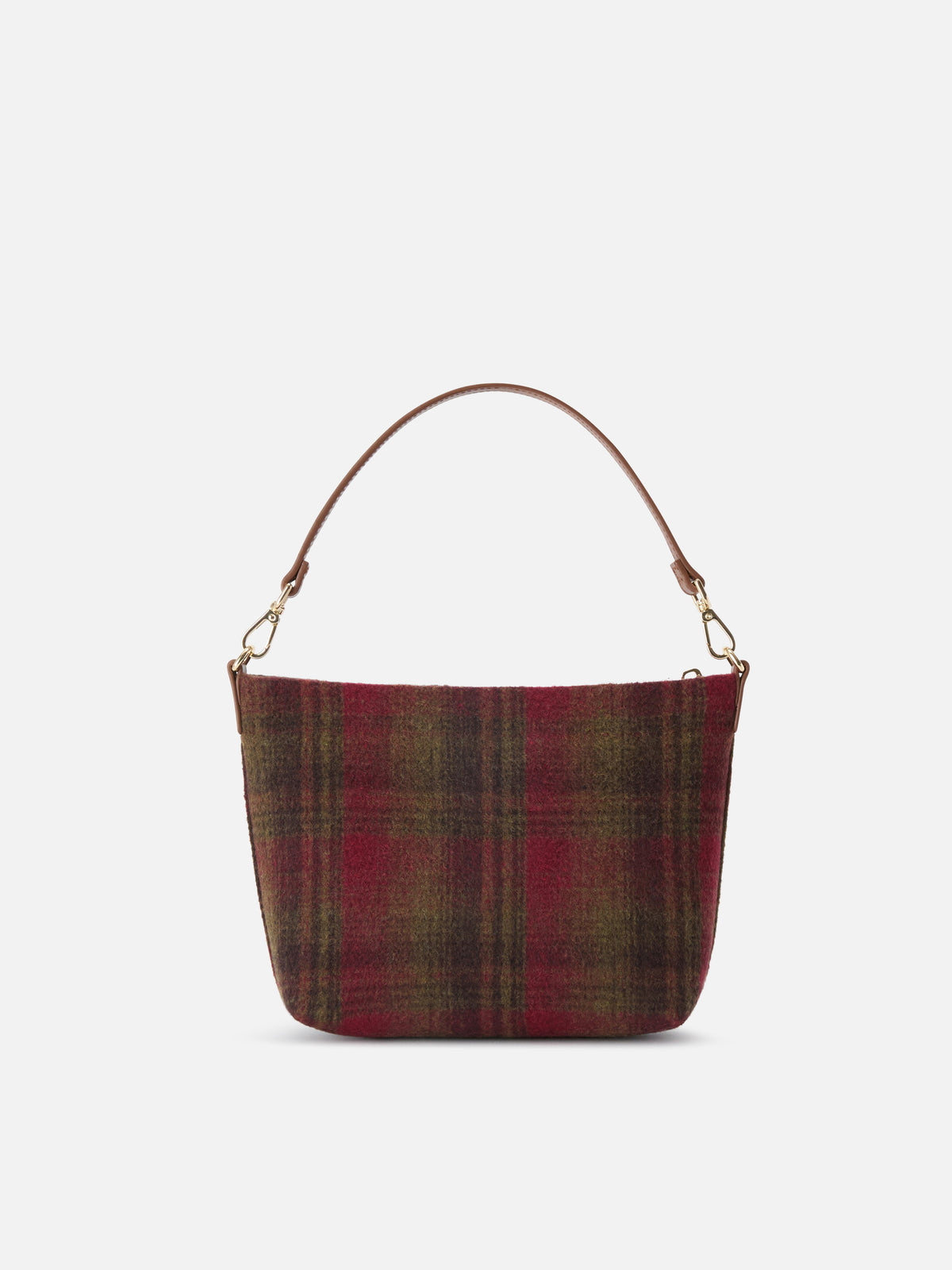 Bolso de hombro Aline con motivo tartán y asas de piel 