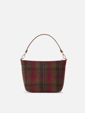 Bolso de hombro Aline con motivo tartán y asas de piel 