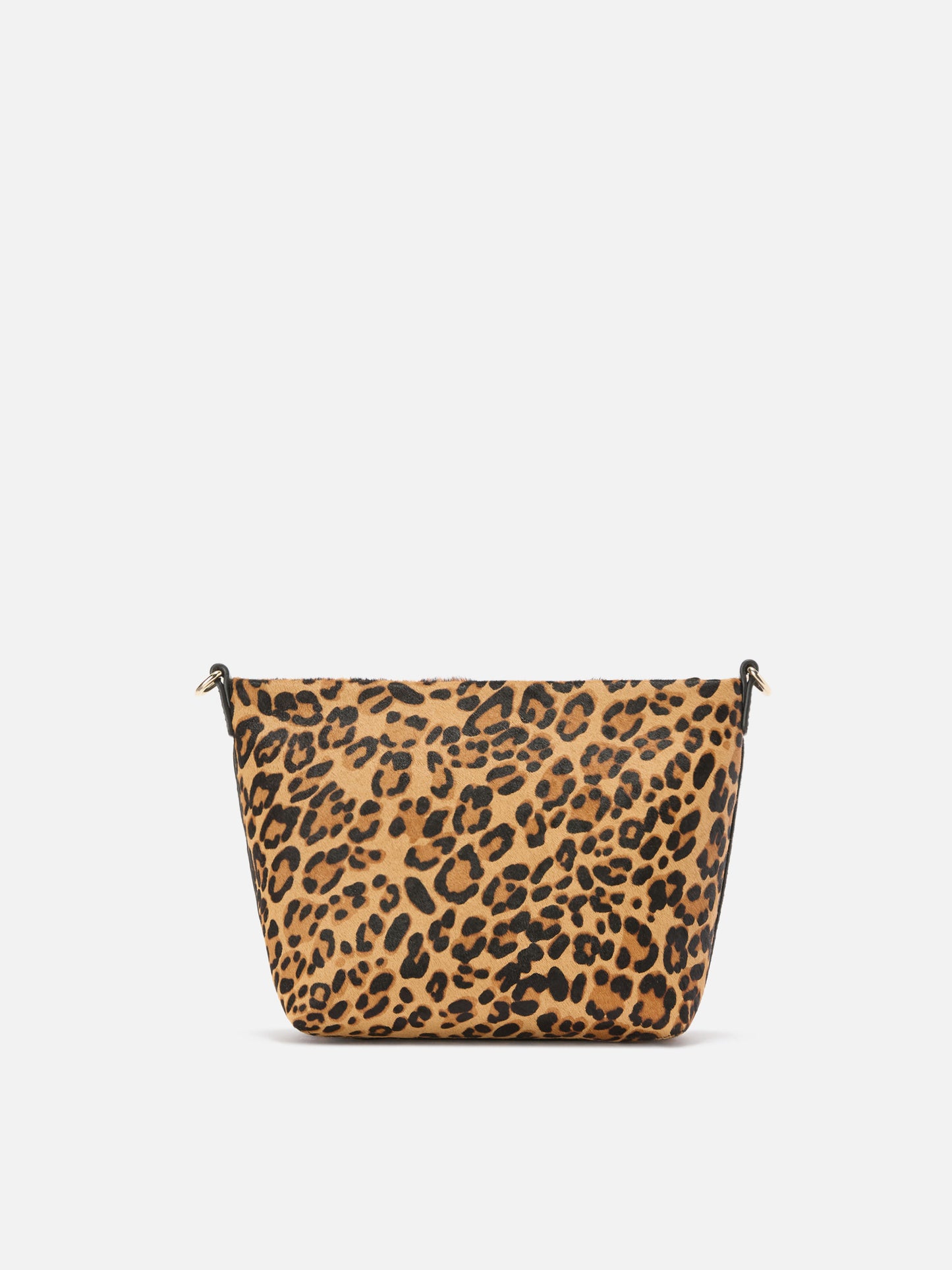 Borsa a spalla Aline Bag in pelle spazzolata e cavallino leopardato
