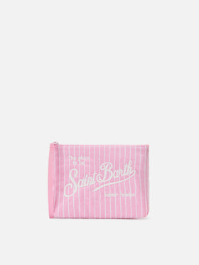 Pochette Aline in cotone rosa a righe