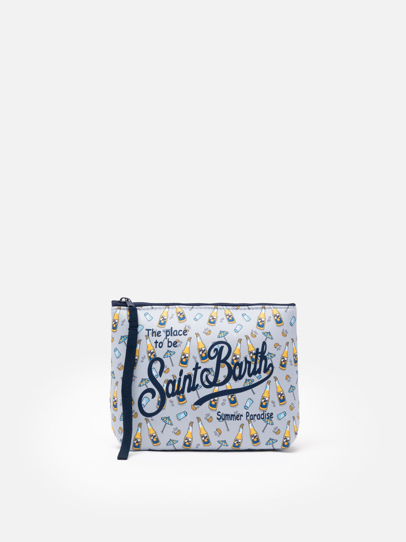 Aline scuba pochette with beer print