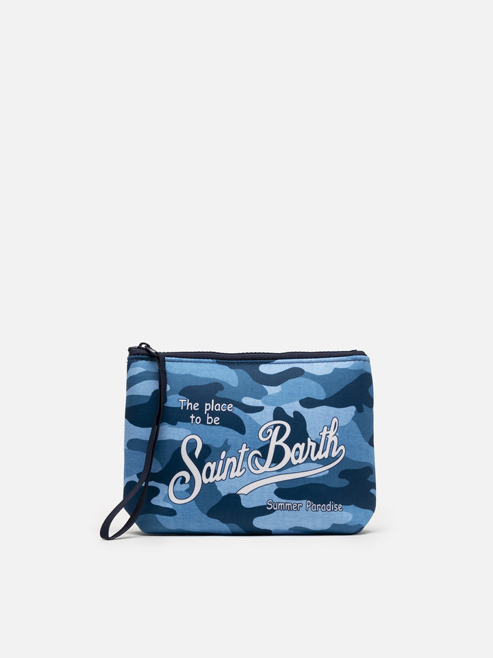 Denim-ähnliche Scuba-Pochette Aline
