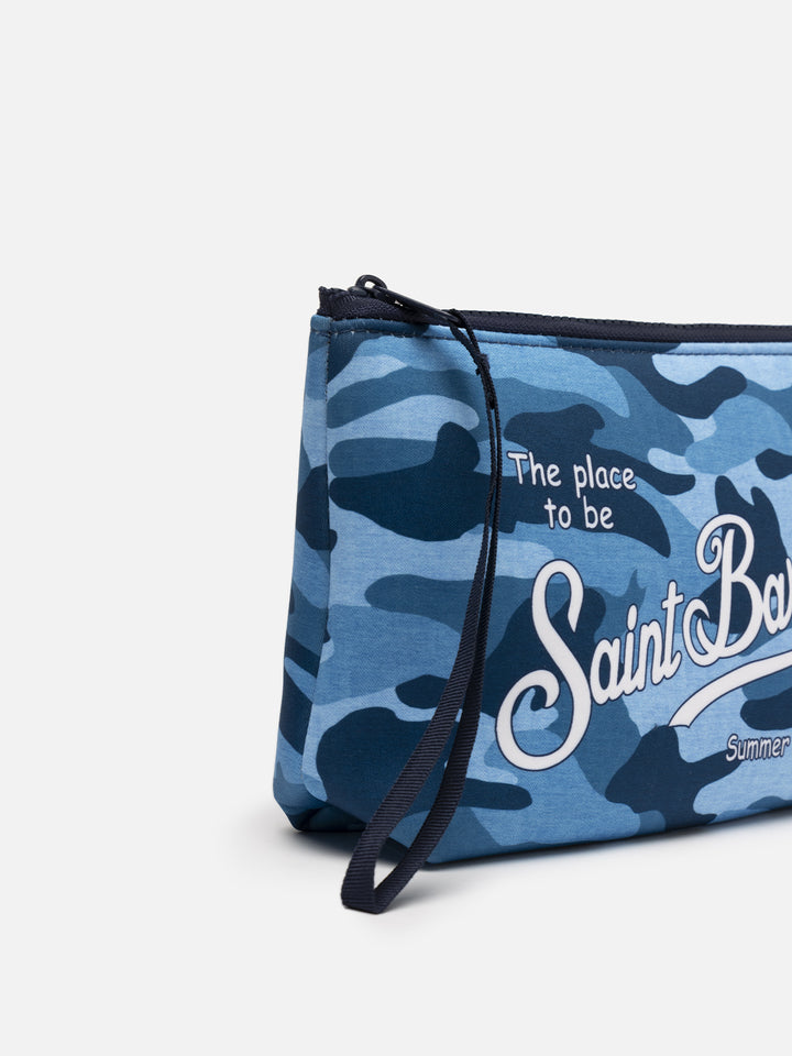 Denim-ähnliche Scuba-Pochette Aline