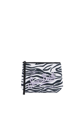 Aline scuba pochette with zebra  print
