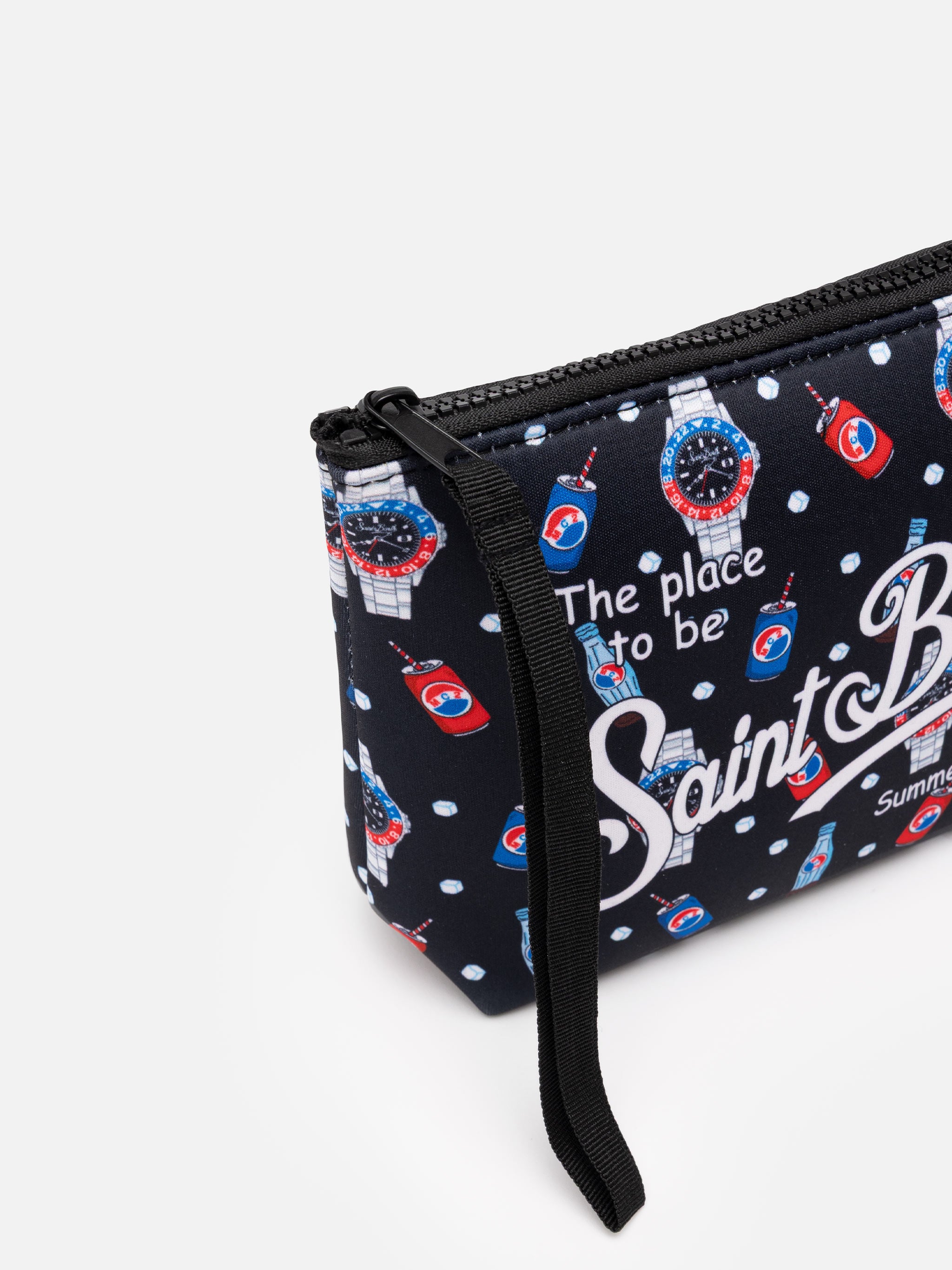 ショルダーバッグ MC2 SAINT BARTH Aline pochette with den mim 31 print Aline scuba pochette with watch and drink print – MC2 Saint