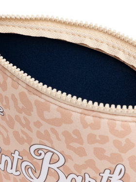 Aline scuba pochette with beige pastel animalier print