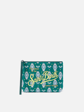 Aline scuba pouch with tennis and watch print