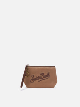 Nut Mini Aline ciré pouch avec broderie du logo 