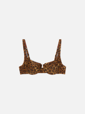 Top bikini Amira balconette con stampa animalier