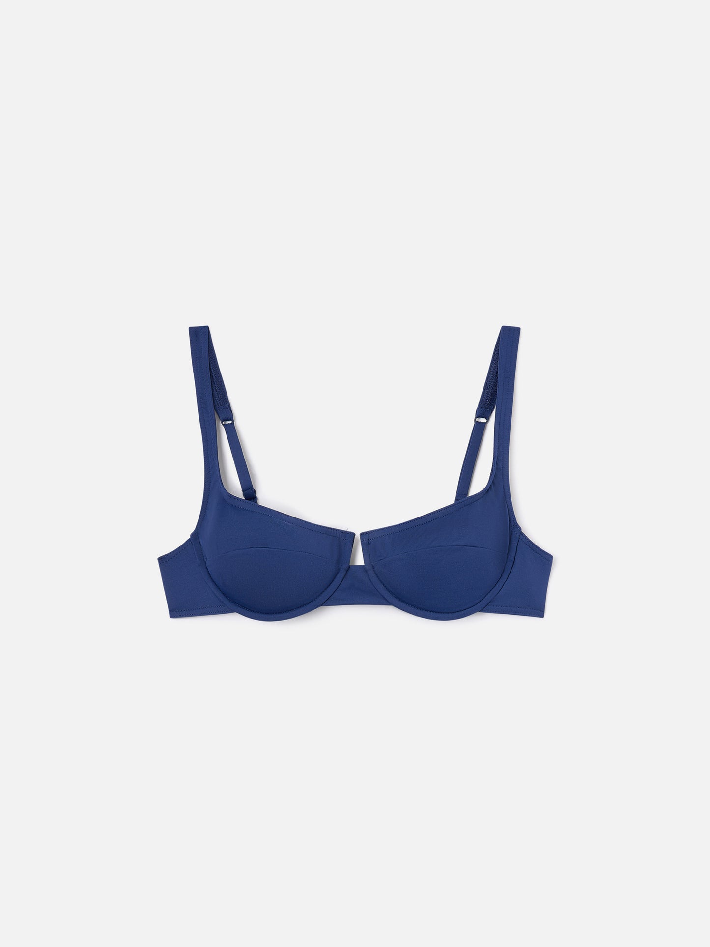 Top de bikini balconette Amira en azul marino liso 