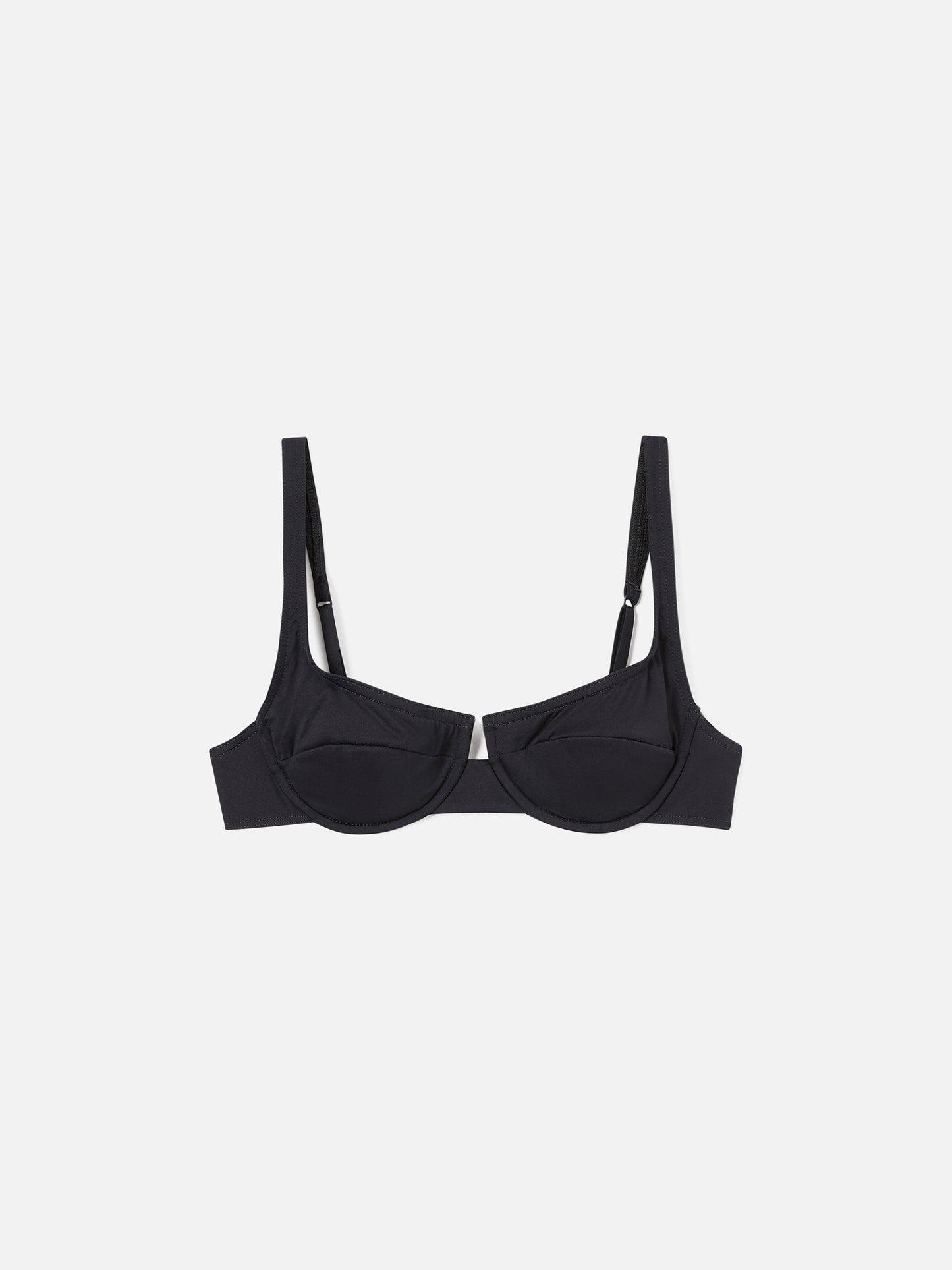 Top de bikini balconette Amira en negro liso 