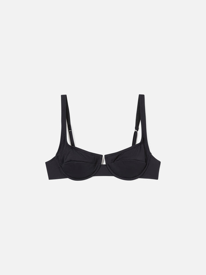 Haut de bikini balconette Amira en noir uni 
