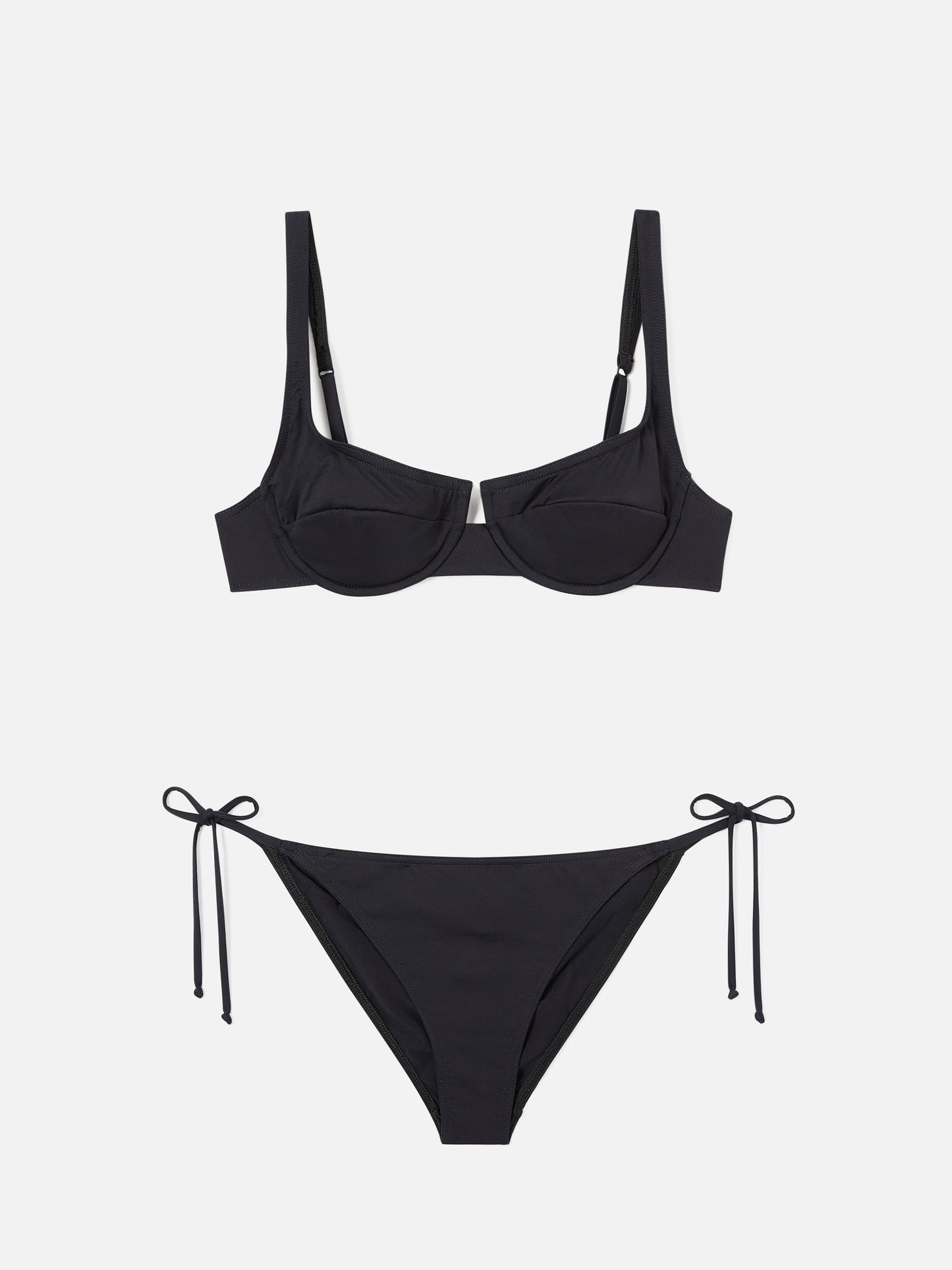 Amira Naomi black balconette bikini in solid color