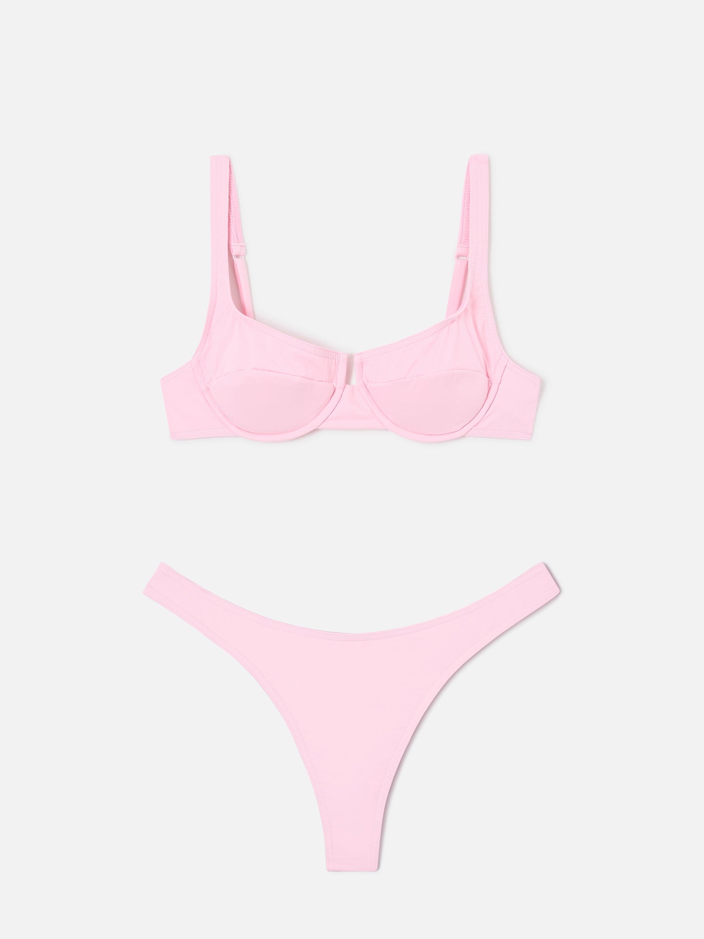 Bikini balconette Amira Naomi rosa claro de color liso 