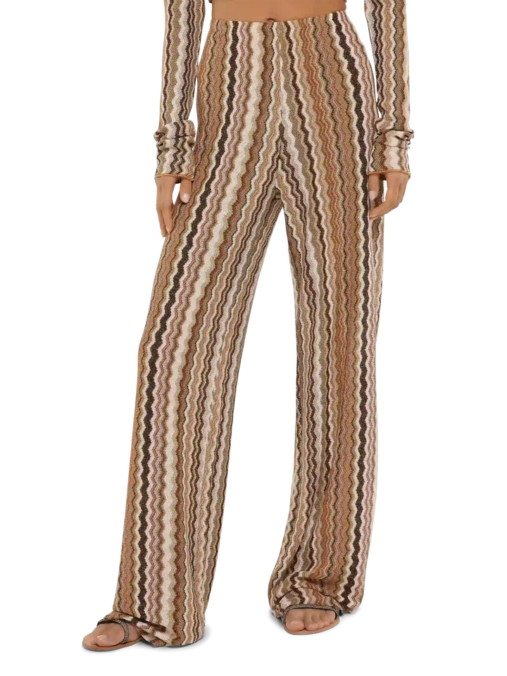 Amalia wide-leg trousers in raschel knit