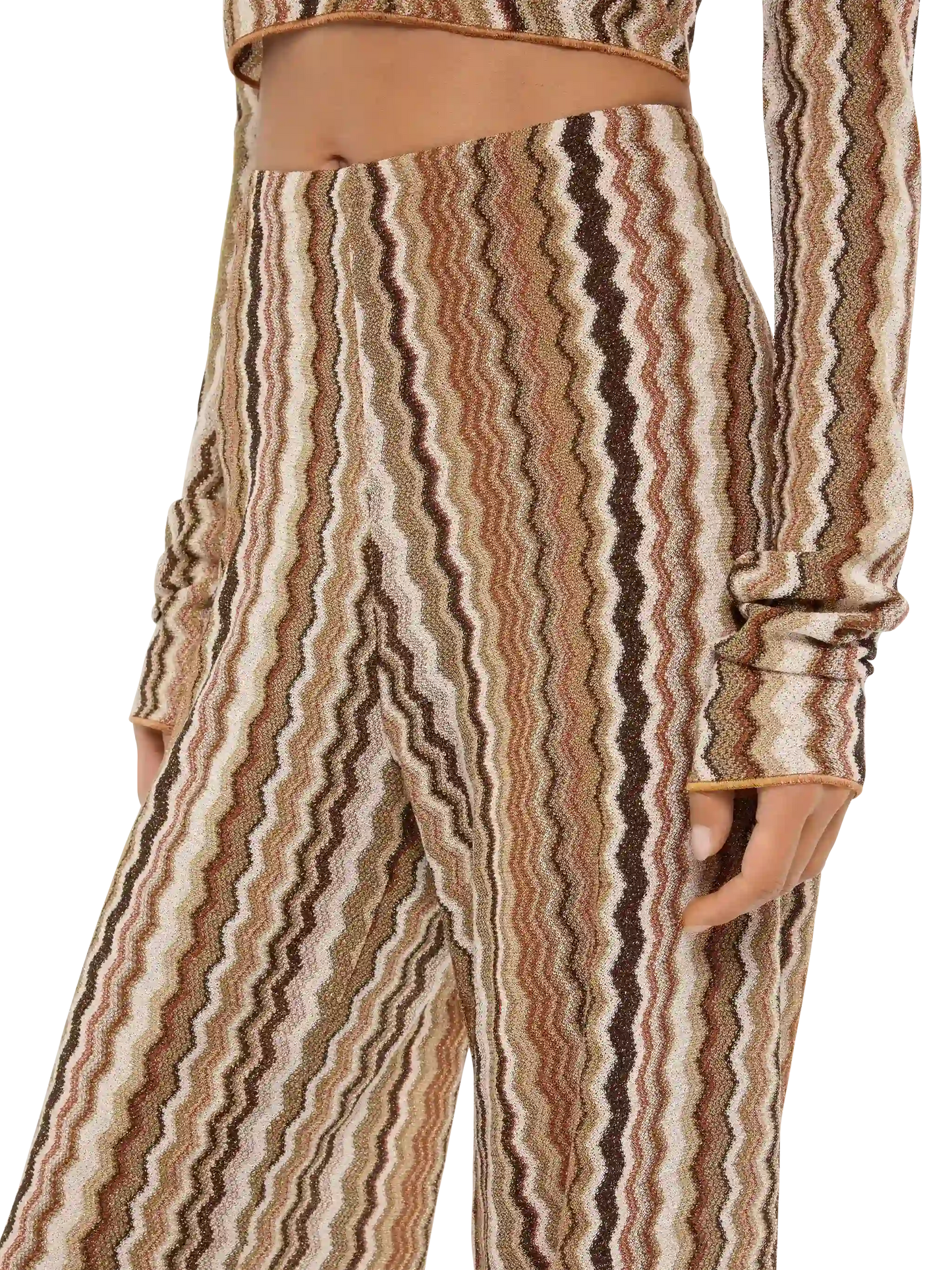 Amalia wide-leg trousers in raschel knit