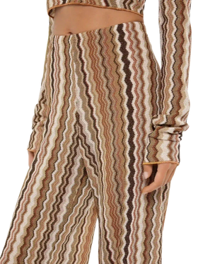 Amalia wide-leg trousers in raschel knit