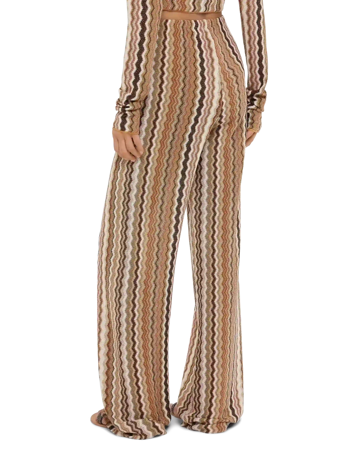 Amalia wide-leg trousers in raschel knit