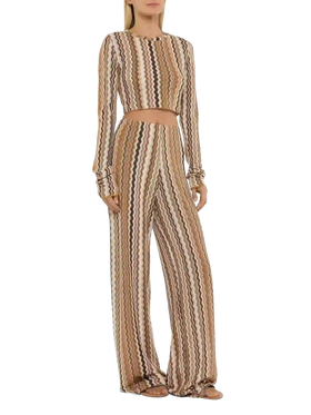 Amalia wide-leg trousers in raschel knit