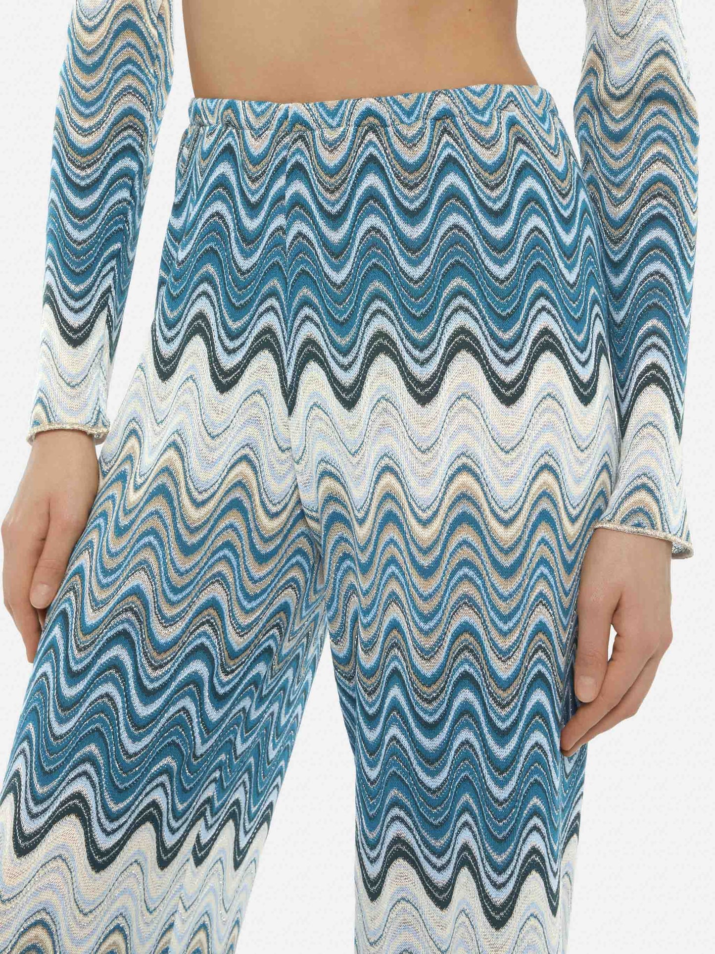 Amalia wide-leg trousers in raschel knit