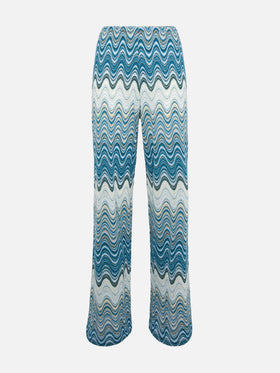 Amalia wide-leg trousers in raschel knit