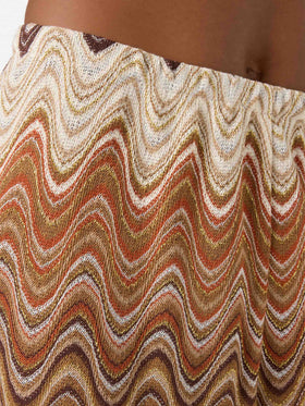 Brown Amalia degradé raschel long trousers