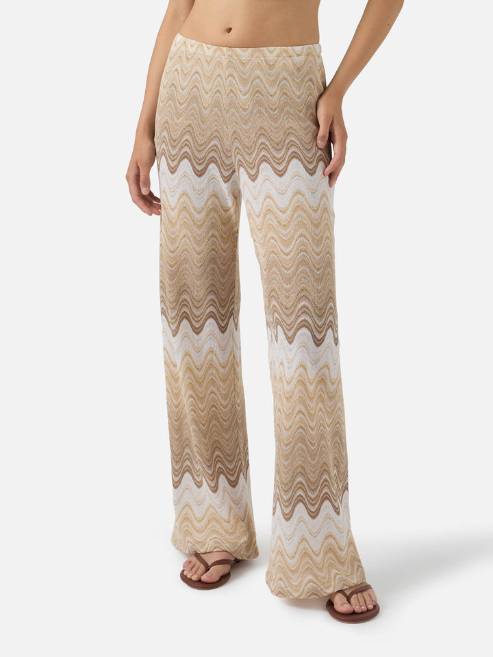Beige Amalia Degradé-Raschel-Langhose 