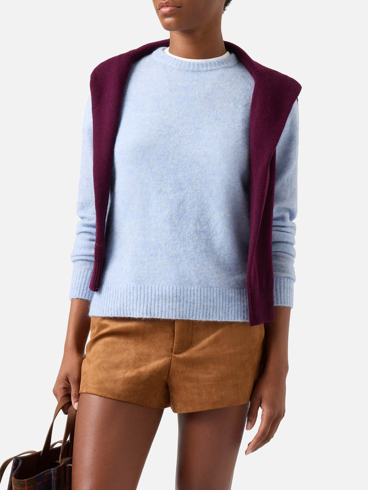 Light blue Ammy soft alpaca wool blend crewneck knit