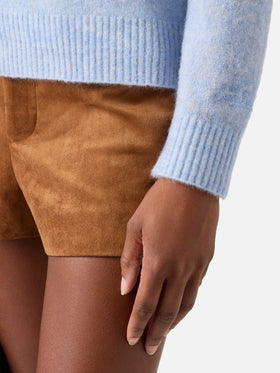 Maglia girocollo Ammy azzurra in morbido misto lana e alpaca
