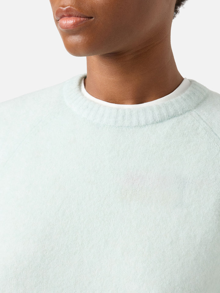 Maglia girocollo Ammy verde menta in morbido misto lana e alpaca
