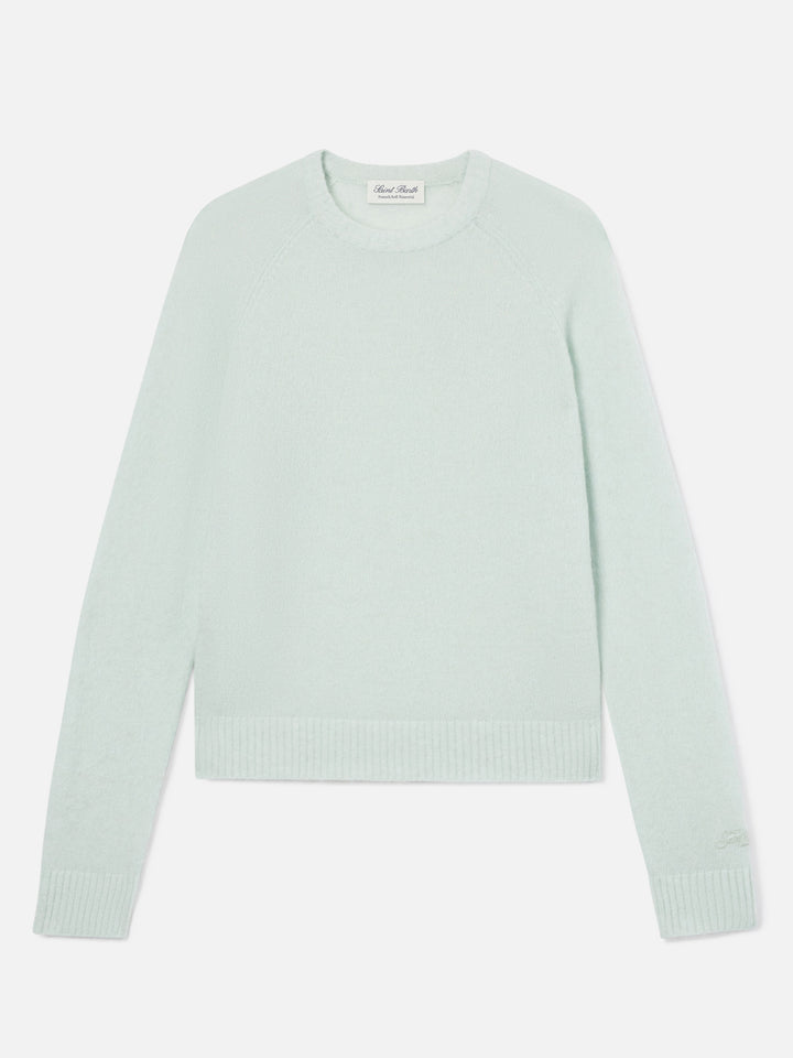 Light mint Ammy soft alpaca wool blend crewneck knit
