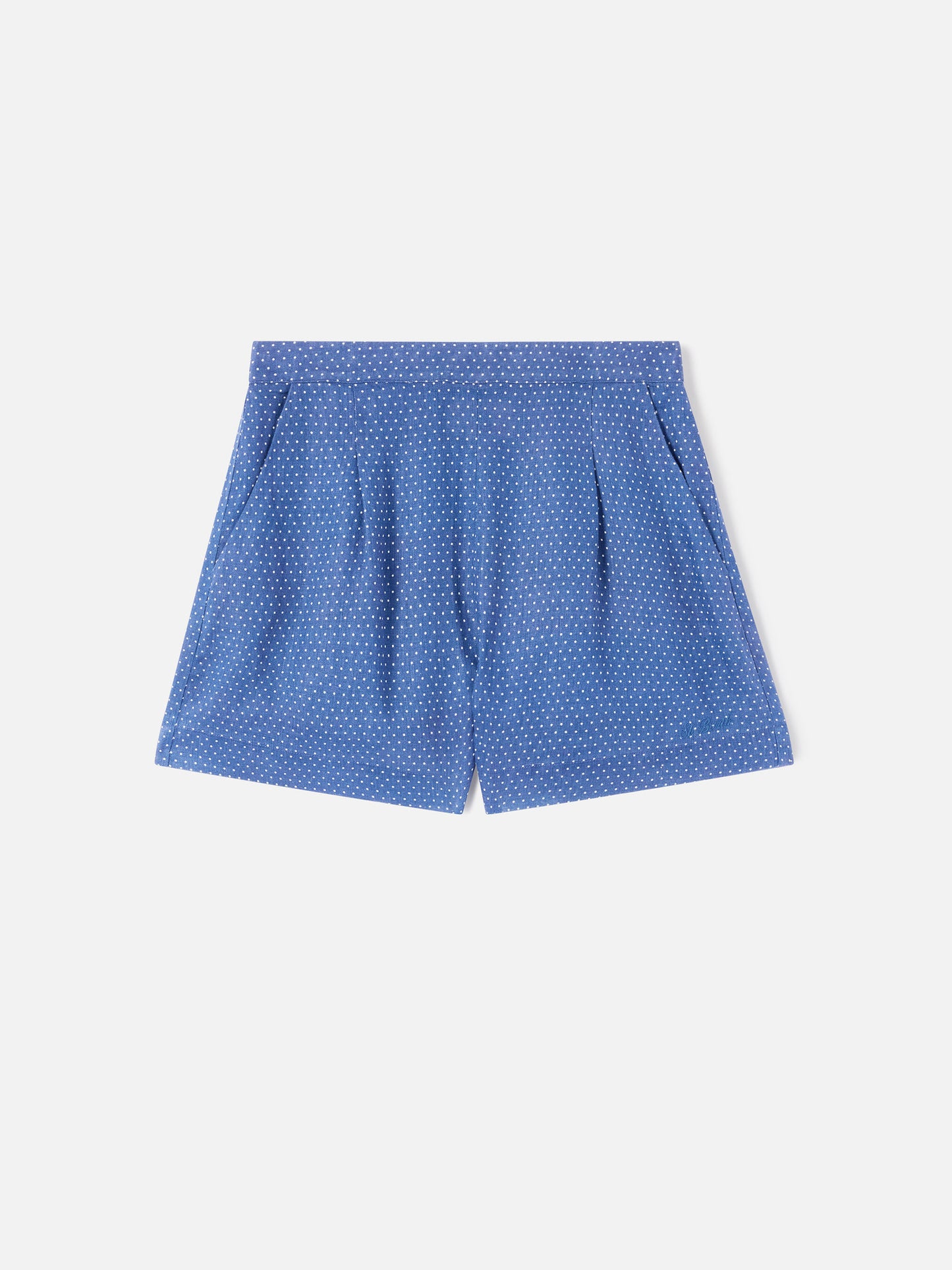 Amani linen shorts with polka dots print