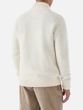 Gestrickte Bomberjacke für Herren mit Filztaschen