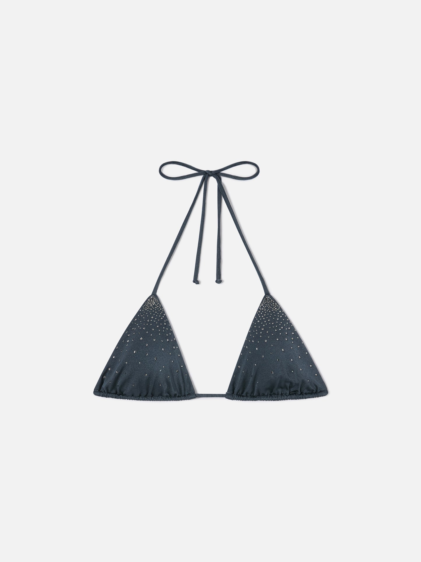 Haut de bikini triangle Annabelle gris avec détails en strass appliqués 