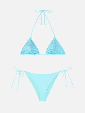 Triangle bikini Annabelle Virgo in water green with rhinestones