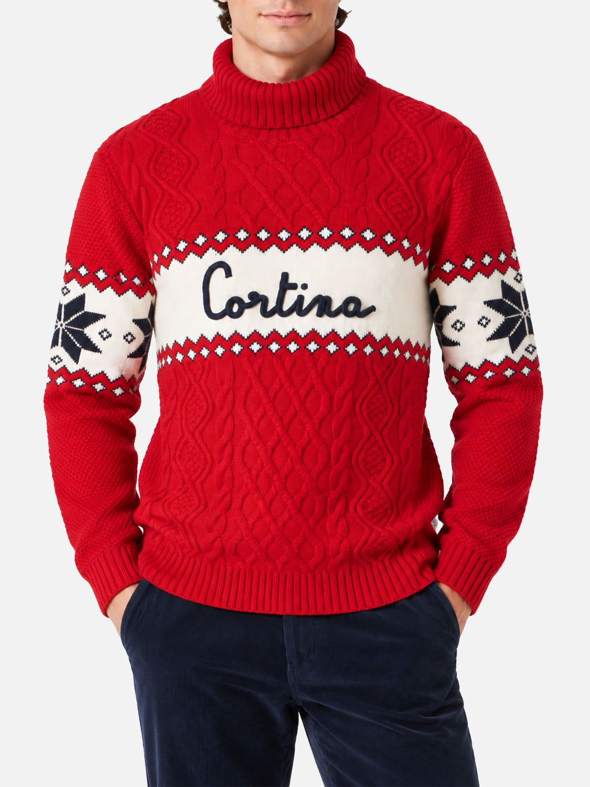 Jersey de cuello medio alto con lettering Cortina 
