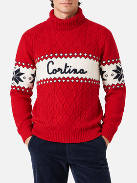 Jersey de cuello medio alto con lettering Cortina 
