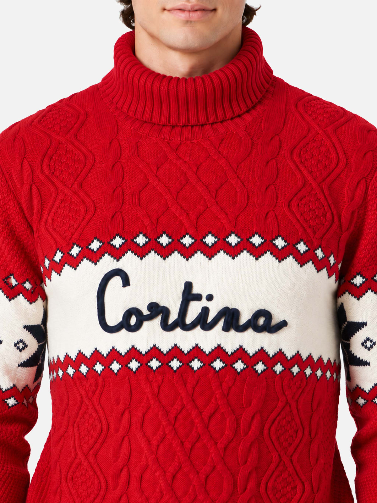 Jersey de cuello medio alto con lettering Cortina 