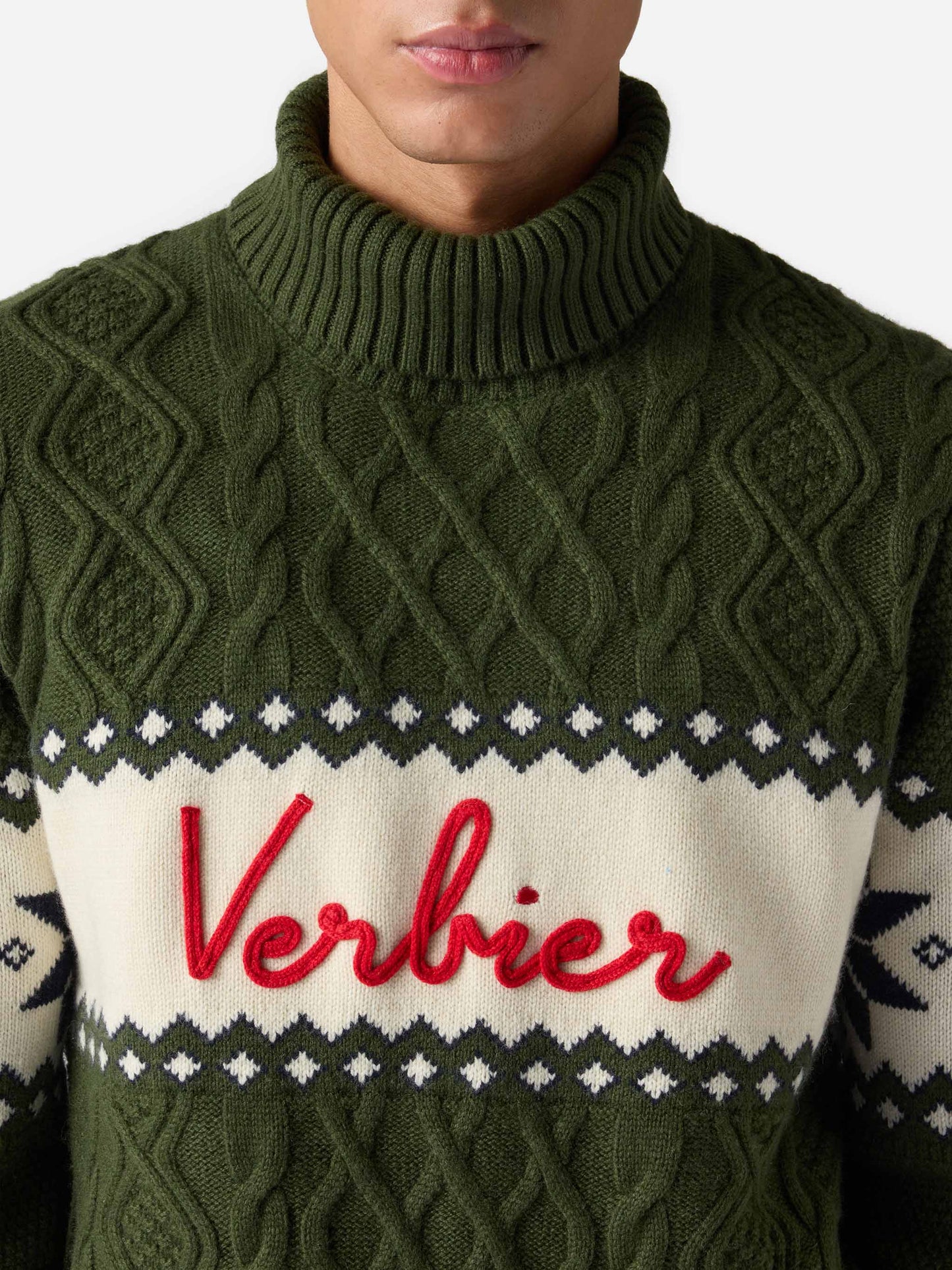 Pullover mit halbem Rollkragen und Verbier-Schriftzug