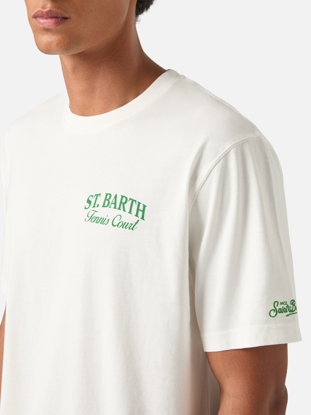 Off white Arnott Baumwoll-T-Shirt mit Tennis Court-Print 