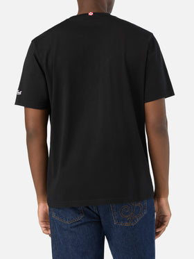 Camiseta de algodón negra Arnott con bordado Rum Service 