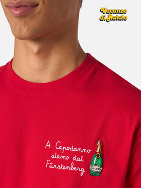 T-shirt da uomo in cotone pesante Arnott con ricamo A Capodanno siamo dai Furstenberg | VACANZE DI NATALE EDIZIONE SPECIALE