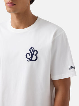 Arnott T-Shirt in Weiß mit SB-Monogramm-Stickerei 