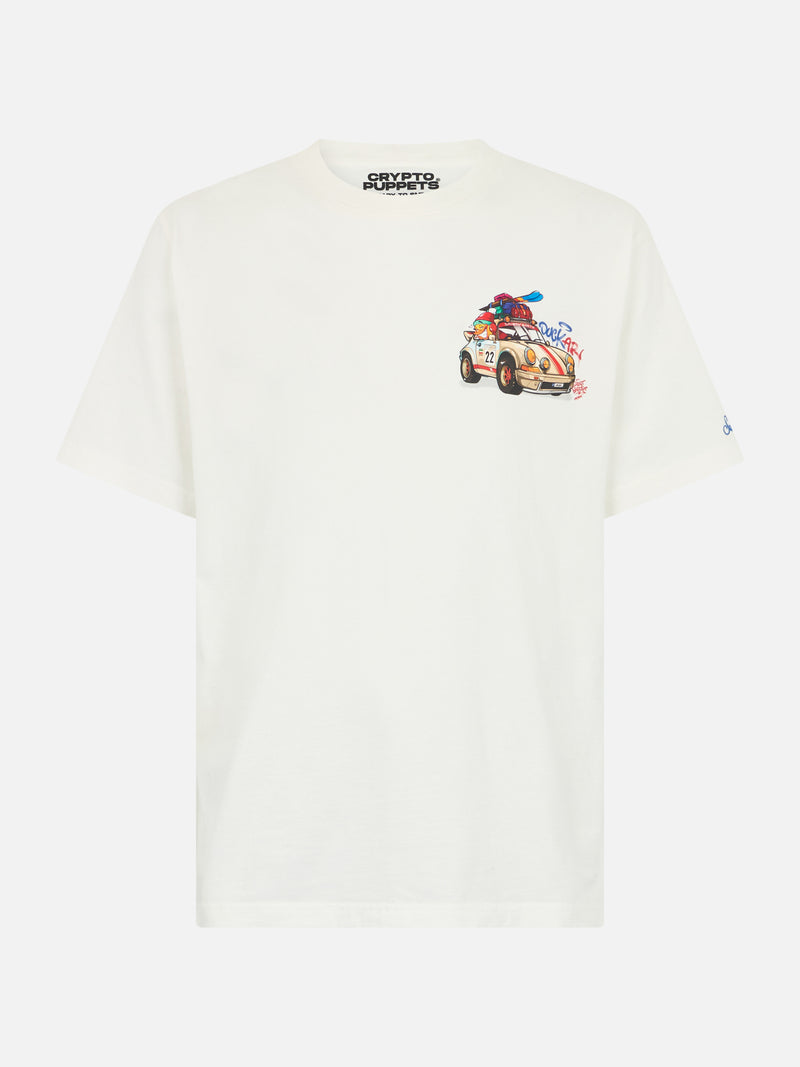 Man heavy cotton t-shirt Arnott with Cryptopuppets Duck car | CRYPTOPUPPETS SPECIAL EDITION