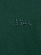 Man British green heavy cotton t-shirt Arnott with St. Barth embroidery